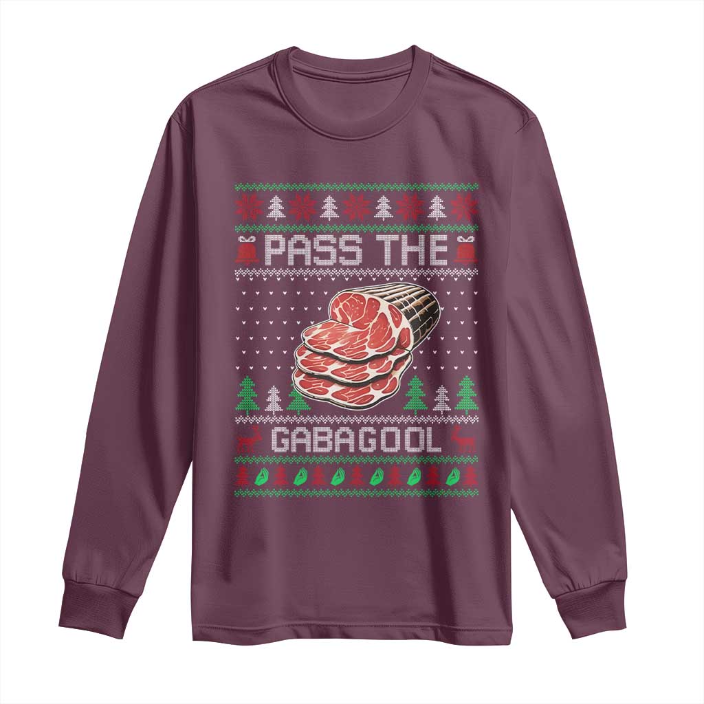 Funny Pass The Gabagool Christmas Long Sleeve Shirt Italian Food - Wonder Print Shop