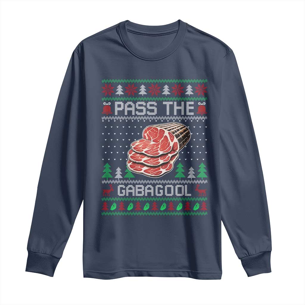 Funny Pass The Gabagool Christmas Long Sleeve Shirt Italian Food - Wonder Print Shop
