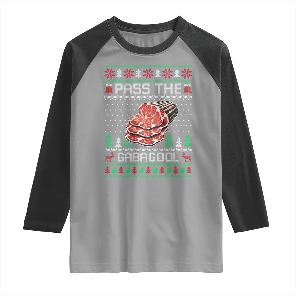 Funny Pass The Gabagool Christmas Raglan Shirt Italian Food - Wonder Print Shop