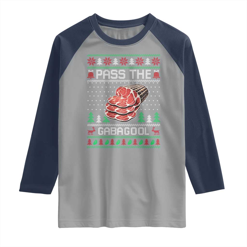 Funny Pass The Gabagool Christmas Raglan Shirt Italian Food - Wonder Print Shop