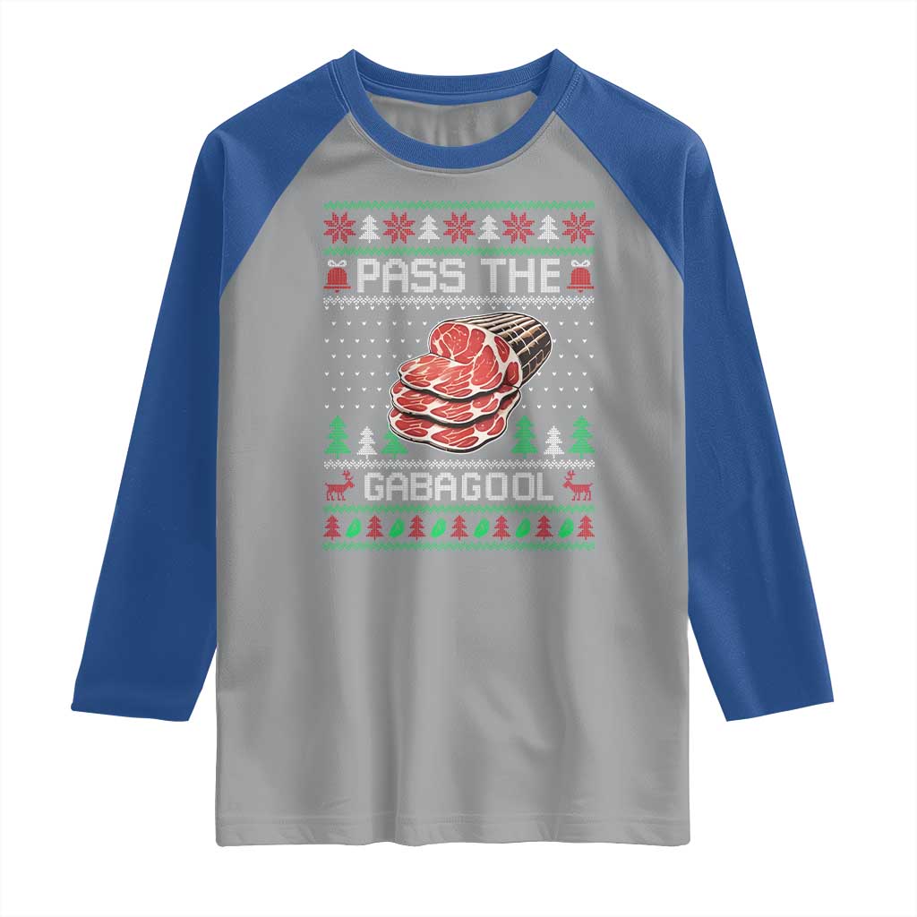 Funny Pass The Gabagool Christmas Raglan Shirt Italian Food - Wonder Print Shop