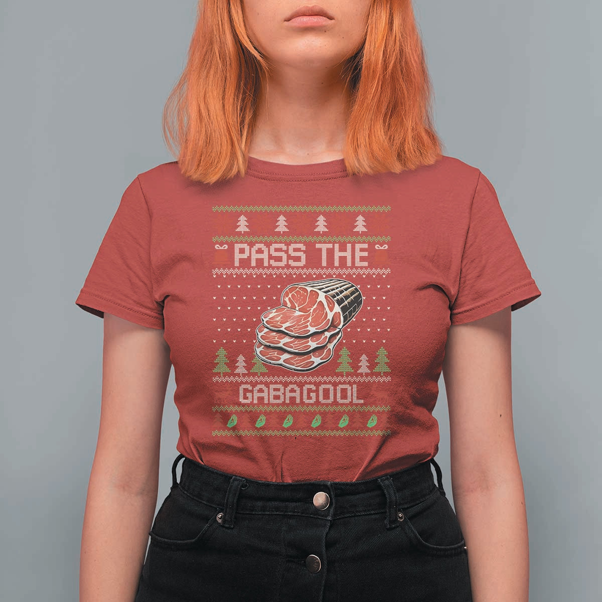 Funny Pass The Gabagool Christmas T Shirt For Women Italian Food - Wonder Print Shop