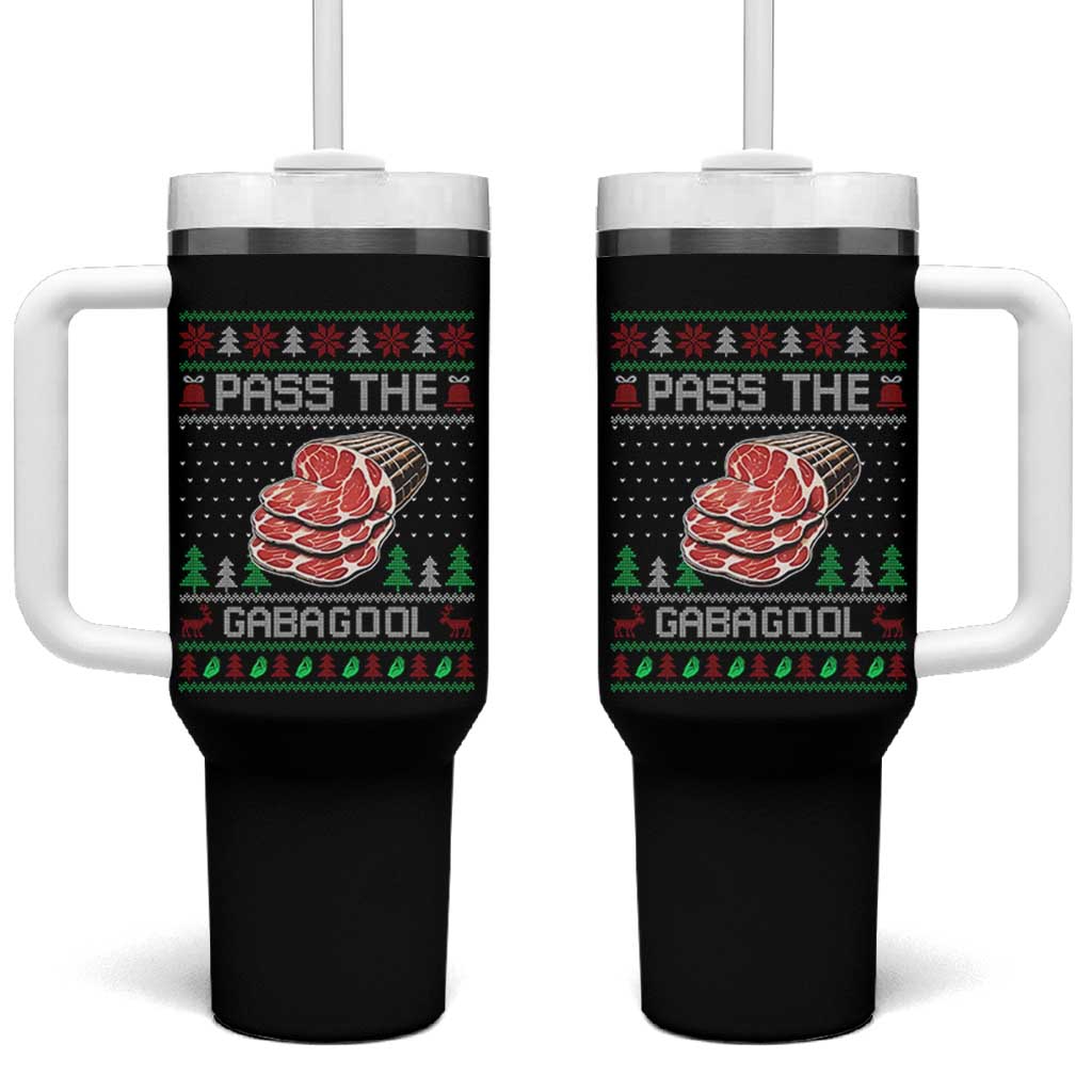 Funny Pass The Gabagool Christmas Tumbler With Handle Italian Food - Wonder Print Shop