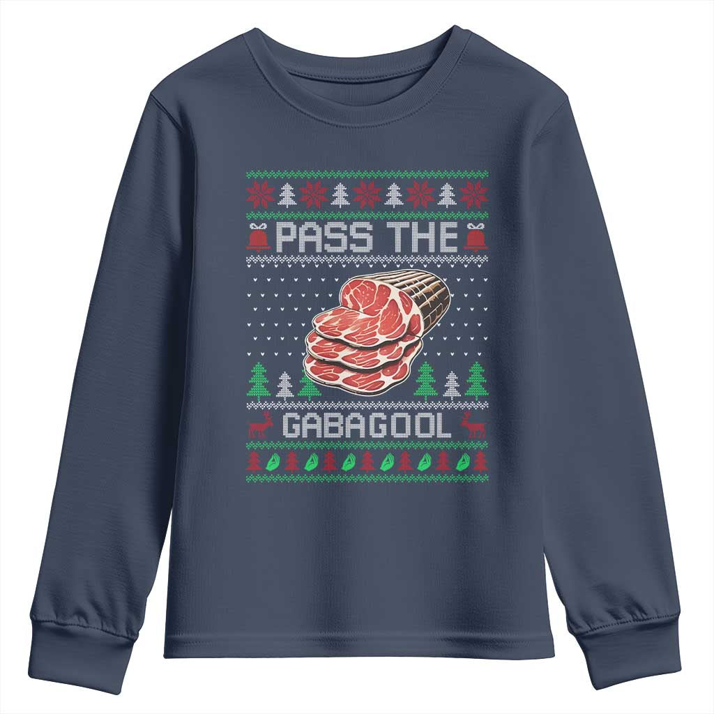 Funny Pass The Gabagool Christmas Youth Sweatshirt Italian Food - Wonder Print Shop