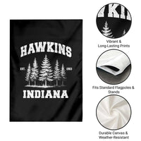 Funny Hawkins Sci Fi Lover Garden Flag Indiana Strangers Pine Tree - Wonder Print Shop