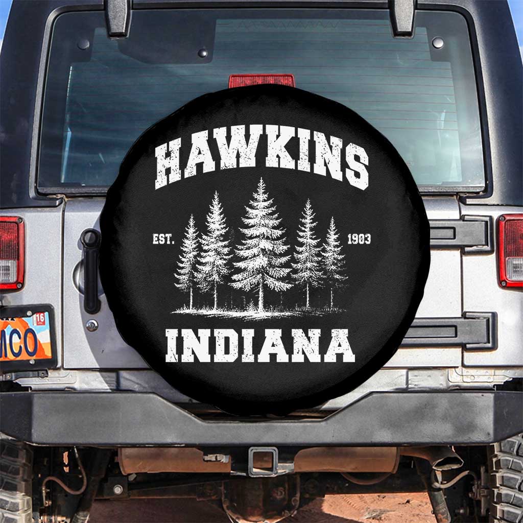 Funny Hawkins Sci Fi Lover Spare Tire Cover Indiana Strangers Pine Tree - Wonder Print Shop