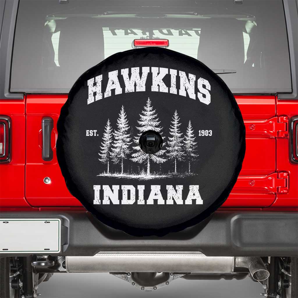 Funny Hawkins Sci Fi Lover Spare Tire Cover Indiana Strangers Pine Tree - Wonder Print Shop