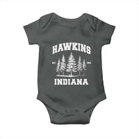 Funny Hawkins Sci Fi Lover Baby Onesie Indiana Strangers Pine Tree - Wonder Print Shop