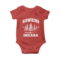 Funny Hawkins Sci Fi Lover Baby Onesie Indiana Strangers Pine Tree - Wonder Print Shop
