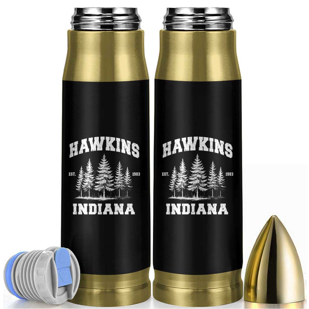 Funny Hawkins Sci Fi Lover Bullet Tumbler Indiana Strangers Pine Tree - Wonder Print Shop