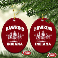 Funny Hawkins Sci Fi Lover Ceramic Ornament Indiana Strangers Pine Tree - Wonder Print Shop