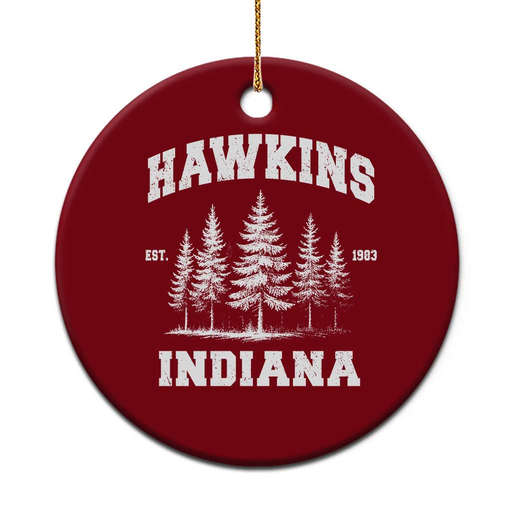 Funny Hawkins Sci Fi Lover Ceramic Ornament Indiana Strangers Pine Tree - Wonder Print Shop