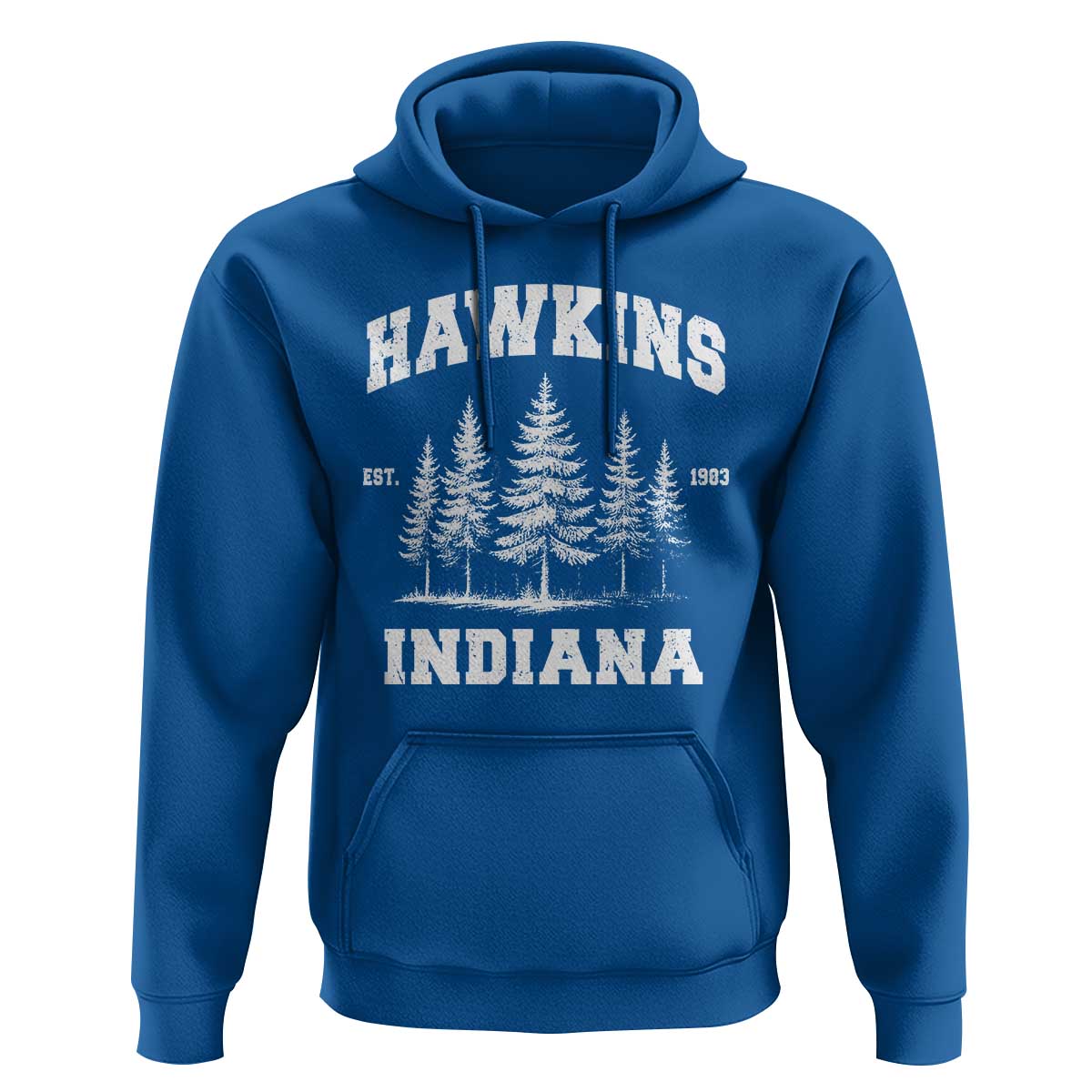 Funny Hawkins Sci Fi Lover Hoodie Indiana Strangers Pine Tree - Wonder Print Shop