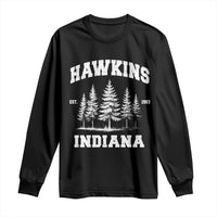 Funny Hawkins Sci Fi Lover Long Sleeve Shirt Indiana Strangers Pine Tree - Wonder Print Shop