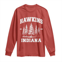 Funny Hawkins Sci Fi Lover Long Sleeve Shirt Indiana Strangers Pine Tree - Wonder Print Shop