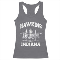 Funny Hawkins Sci Fi Lover Racerback Tank Top Indiana Strangers Pine Tree - Wonder Print Shop