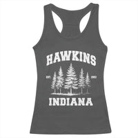Funny Hawkins Sci Fi Lover Racerback Tank Top Indiana Strangers Pine Tree - Wonder Print Shop
