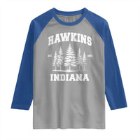 Funny Hawkins Sci Fi Lover Raglan Shirt Indiana Strangers Pine Tree - Wonder Print Shop