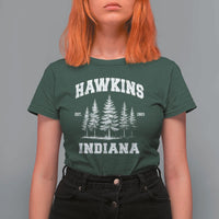 Funny Hawkins Sci Fi Lover T Shirt For Women Indiana Strangers Pine Tree - Wonder Print Shop