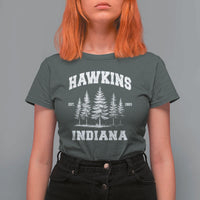 Funny Hawkins Sci Fi Lover T Shirt For Women Indiana Strangers Pine Tree - Wonder Print Shop