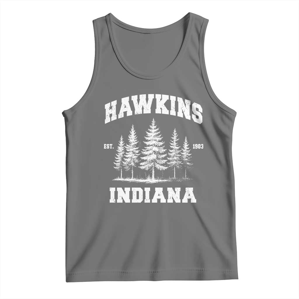 Funny Hawkins Sci Fi Lover Tank Top Indiana Strangers Pine Tree - Wonder Print Shop
