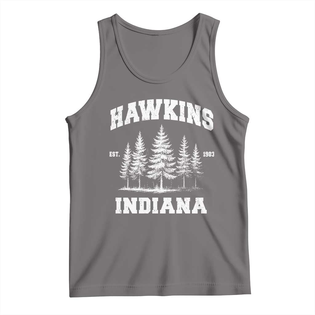 Funny Hawkins Sci Fi Lover Tank Top Indiana Strangers Pine Tree - Wonder Print Shop