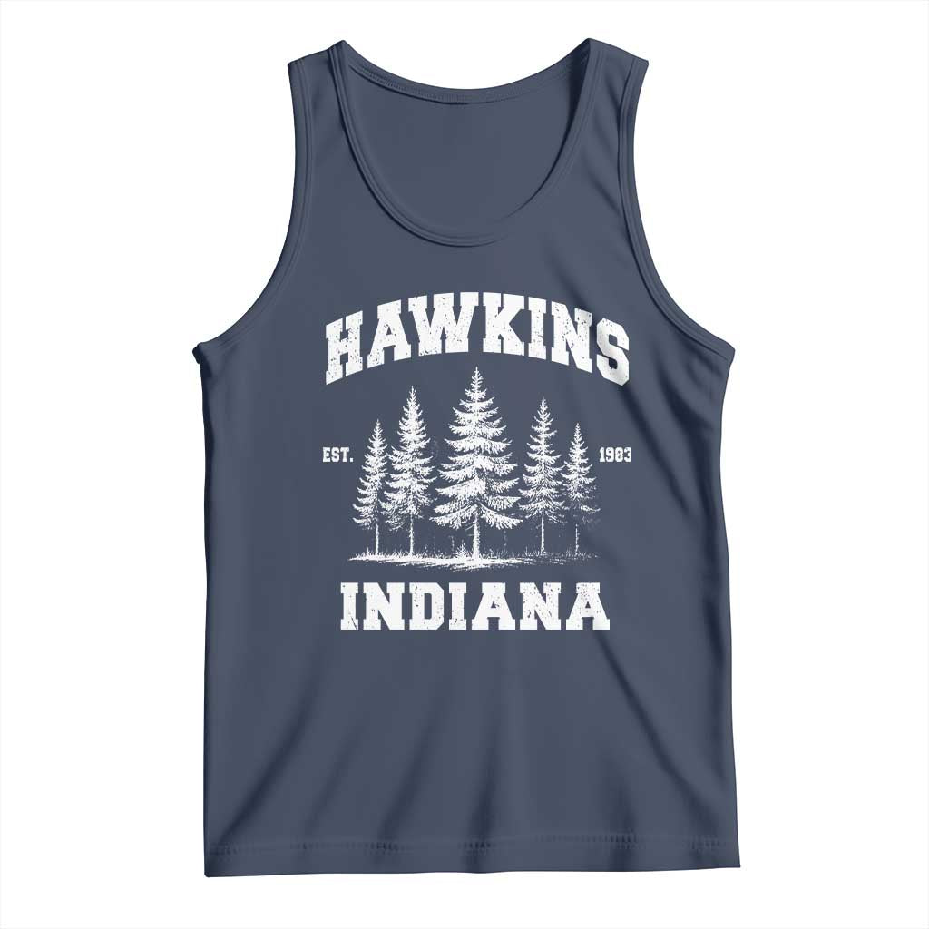 Funny Hawkins Sci Fi Lover Tank Top Indiana Strangers Pine Tree - Wonder Print Shop