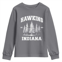 Funny Hawkins Sci Fi Lover Youth Sweatshirt Indiana Strangers Pine Tree - Wonder Print Shop