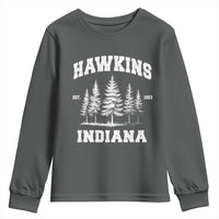 Funny Hawkins Sci Fi Lover Youth Sweatshirt Indiana Strangers Pine Tree - Wonder Print Shop