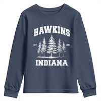 Funny Hawkins Sci Fi Lover Youth Sweatshirt Indiana Strangers Pine Tree - Wonder Print Shop