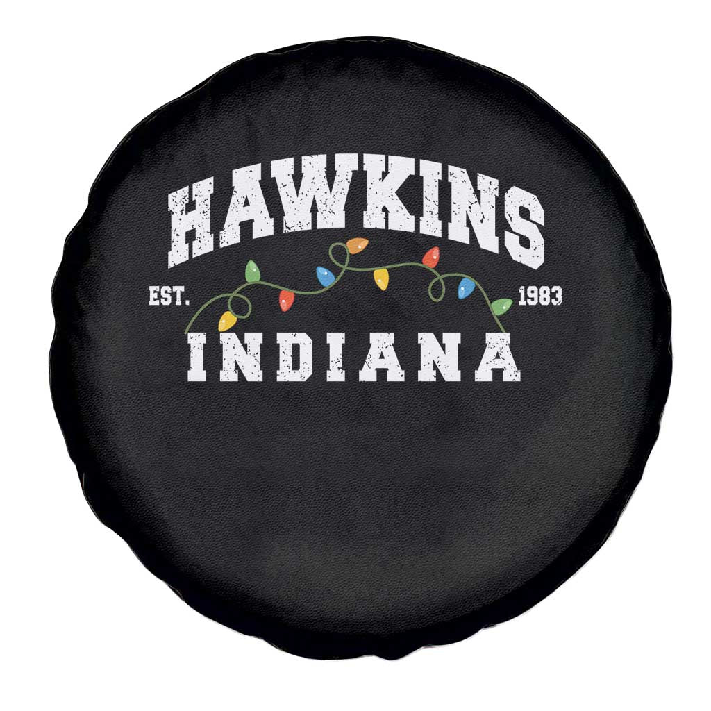 Funny Stranger Christmas Spare Tire Cover Hawkins Xmas Lights - Wonder Print Shop