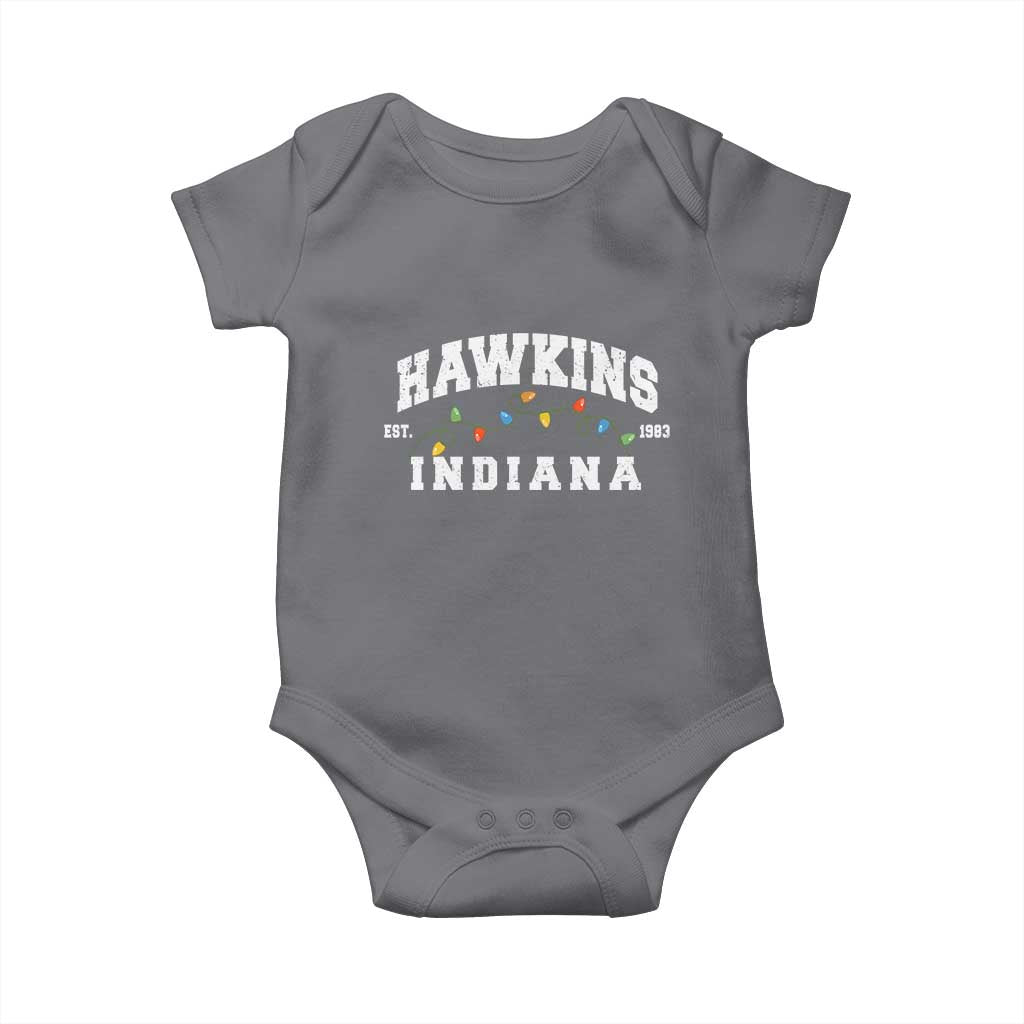 Funny Stranger Christmas Baby Onesie Hawkins Xmas Lights - Wonder Print Shop