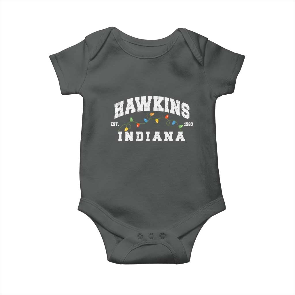 Funny Stranger Christmas Baby Onesie Hawkins Xmas Lights - Wonder Print Shop