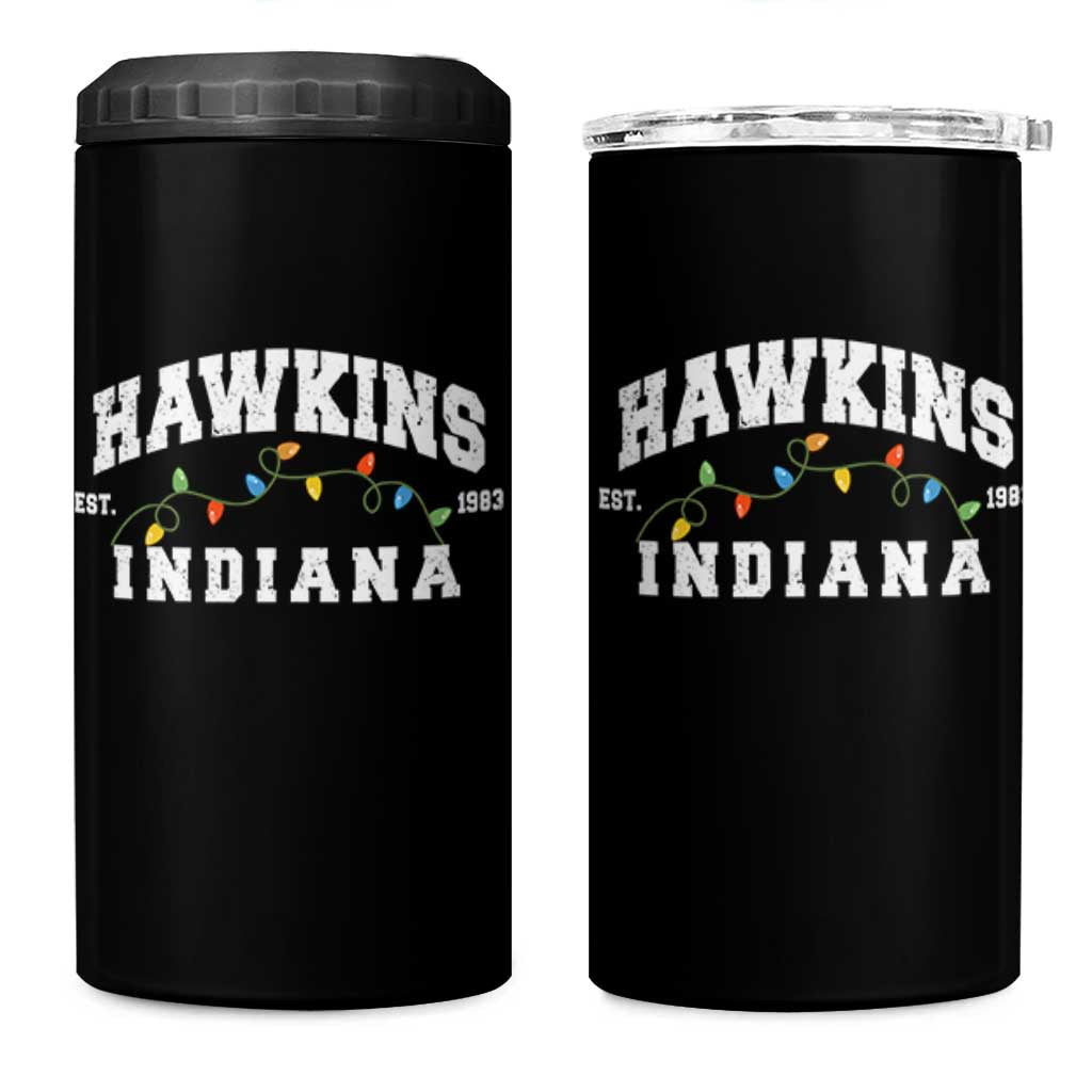 Funny Stranger Christmas 4 in 1 Can Cooler Tumbler Hawkins Xmas Lights - Wonder Print Shop
