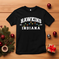 Funny Stranger Christmas T Shirt Hawkins Xmas Lights - Wonder Print Shop