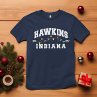 Funny Stranger Christmas T Shirt Hawkins Xmas Lights - Wonder Print Shop