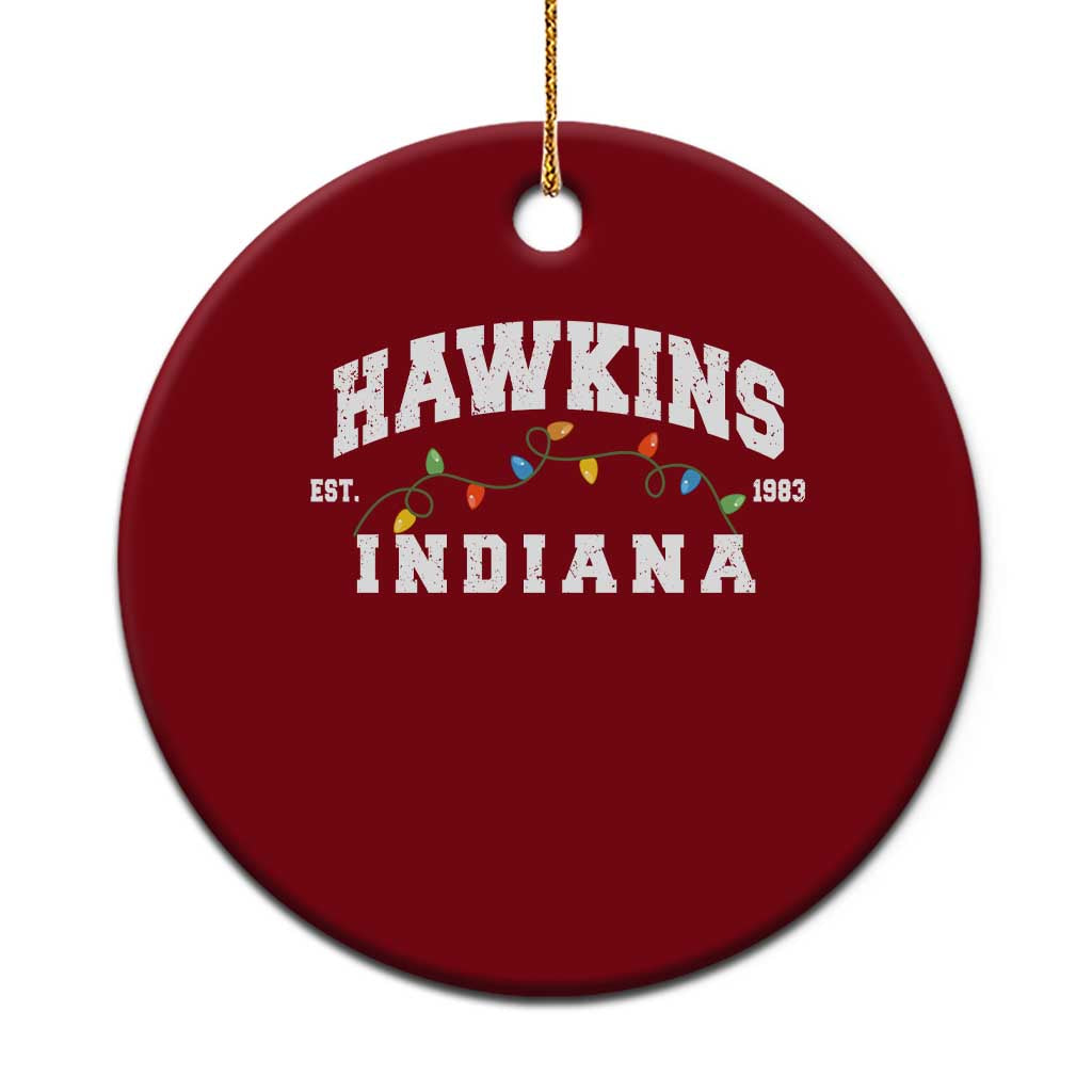Funny Stranger Christmas Ceramic Ornament Hawkins Xmas Lights - Wonder Print Shop