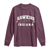 Funny Stranger Christmas Long Sleeve Shirt Hawkins Xmas Lights - Wonder Print Shop