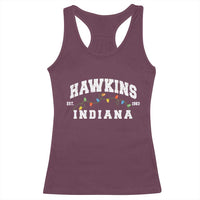 Funny Stranger Christmas Racerback Tank Top Hawkins Xmas Lights - Wonder Print Shop