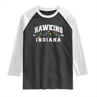 Funny Stranger Christmas Raglan Shirt Hawkins Xmas Lights - Wonder Print Shop