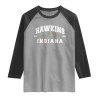 Funny Stranger Christmas Raglan Shirt Hawkins Xmas Lights - Wonder Print Shop