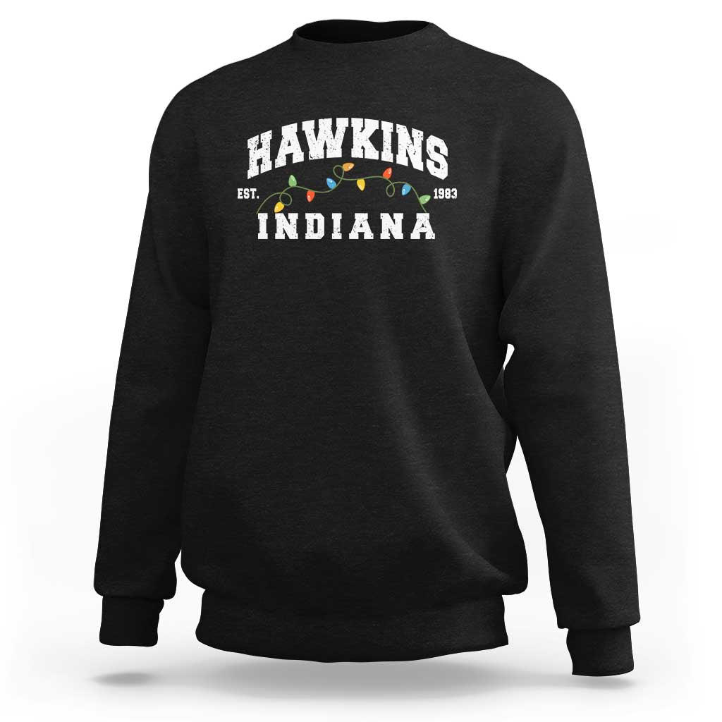 Funny Stranger Christmas Sweatshirt Hawkins Xmas Lights - Wonder Print Shop