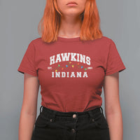 Funny Stranger Christmas T Shirt For Women Hawkins Xmas Lights - Wonder Print Shop