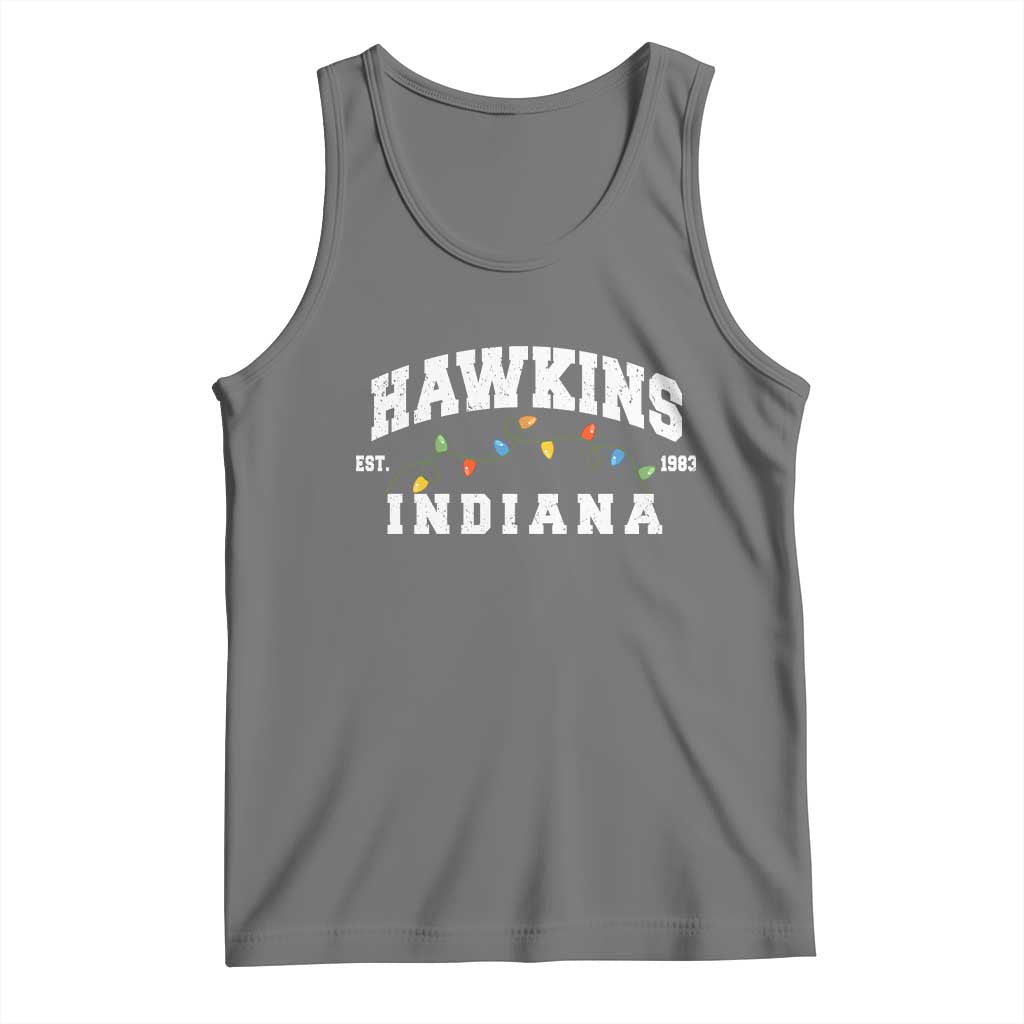 Funny Stranger Christmas Tank Top Hawkins Xmas Lights - Wonder Print Shop