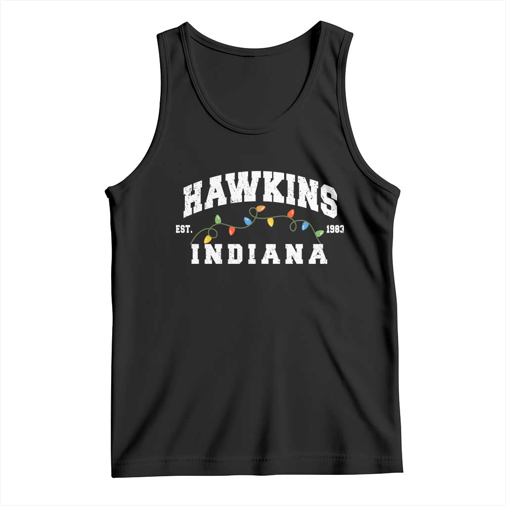 Funny Stranger Christmas Tank Top Hawkins Xmas Lights - Wonder Print Shop