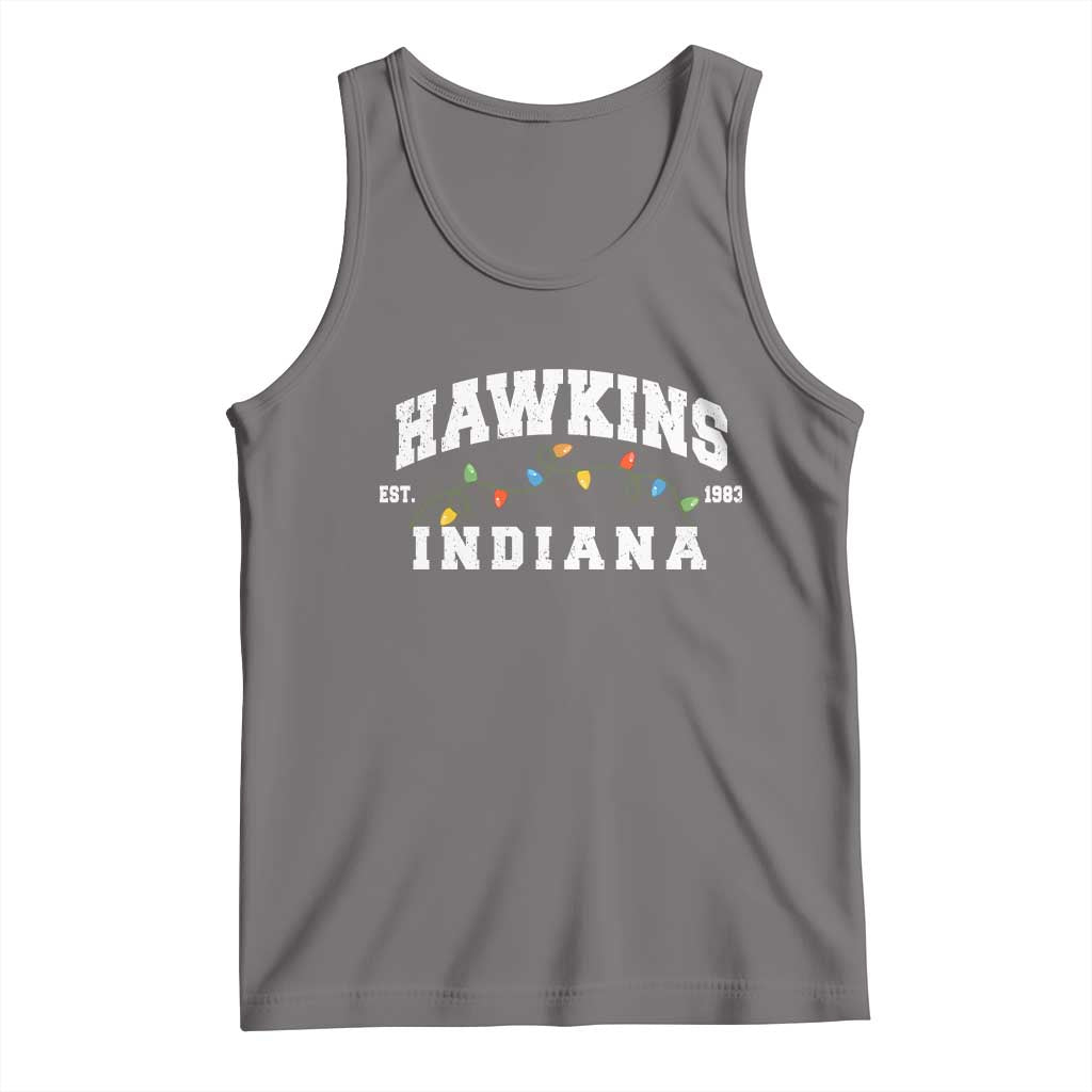 Funny Stranger Christmas Tank Top Hawkins Xmas Lights - Wonder Print Shop