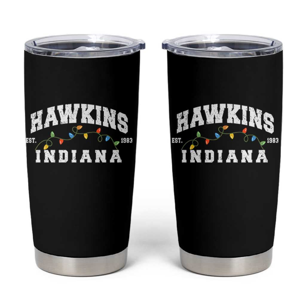 Funny Stranger Christmas Tumbler Cup Hawkins Xmas Lights - Wonder Print Shop
