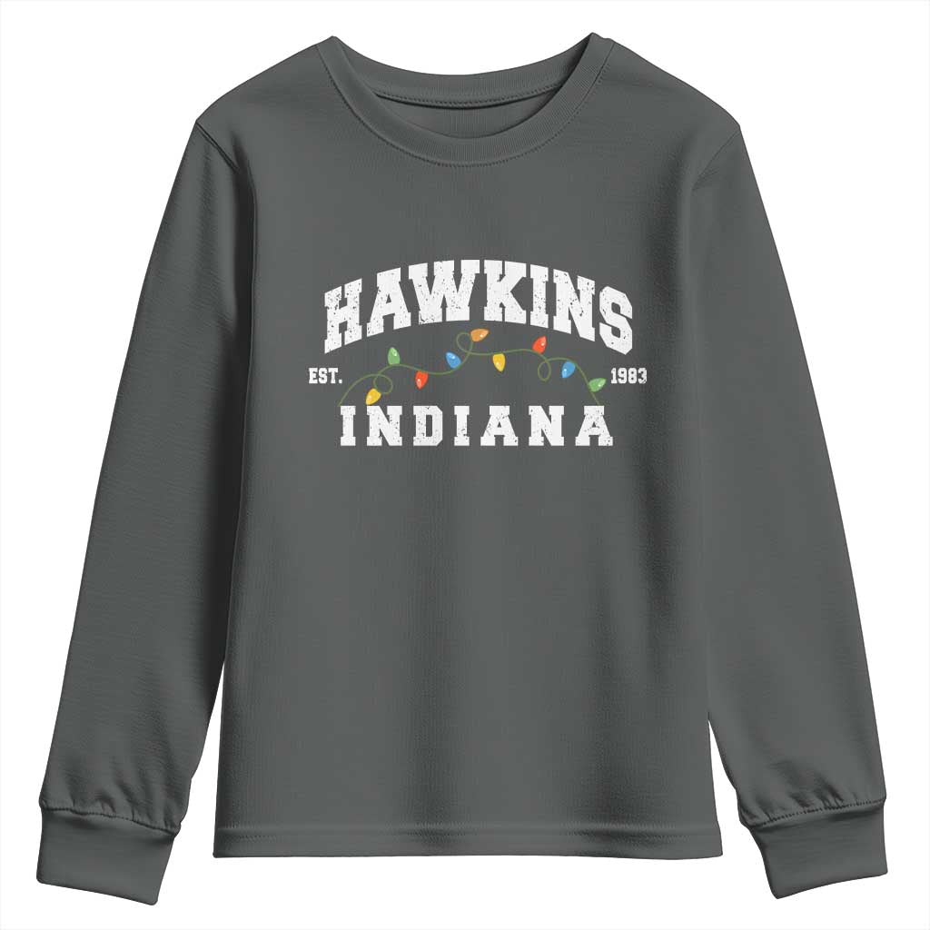 Funny Stranger Christmas Youth Sweatshirt Hawkins Xmas Lights - Wonder Print Shop