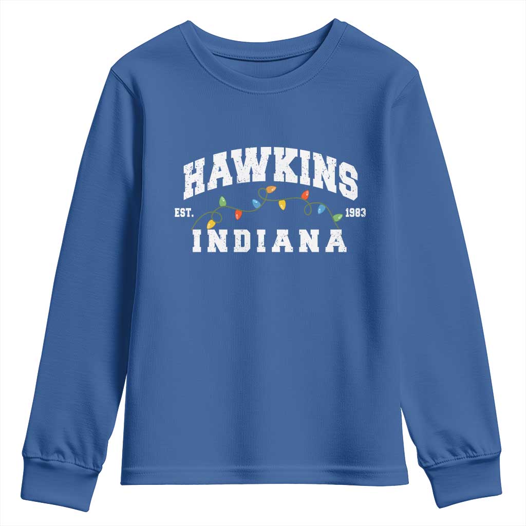 Funny Stranger Christmas Youth Sweatshirt Hawkins Xmas Lights - Wonder Print Shop