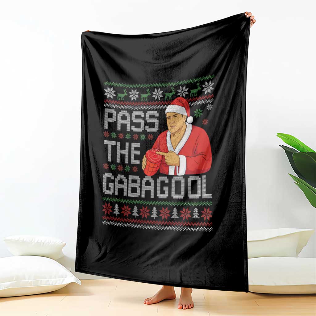 Funny Pass The Gabagool Christmas Throw Blanket Italian Food Xmas Mafia Gangster Movie - Wonder Print Shop
